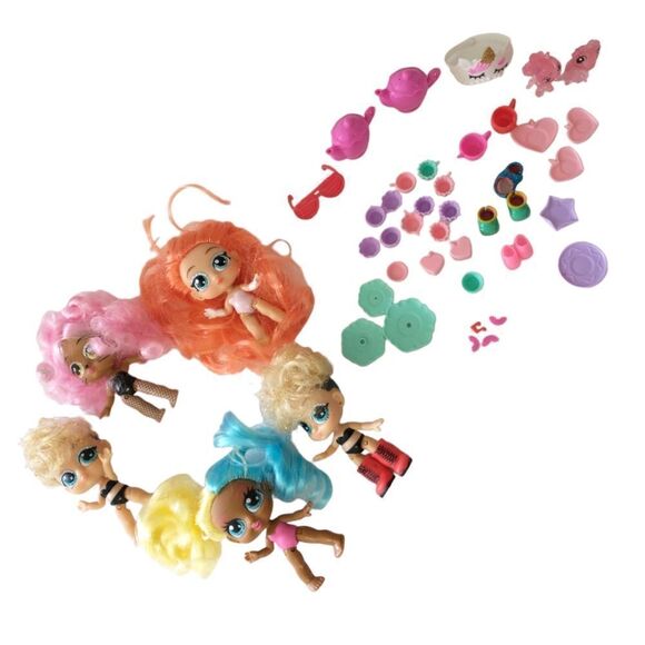 Itty Bitty Prettys Tea Party 5 Dolls Accessories Lot Large Set Miniatures Zuru. - Picture 14 of 14